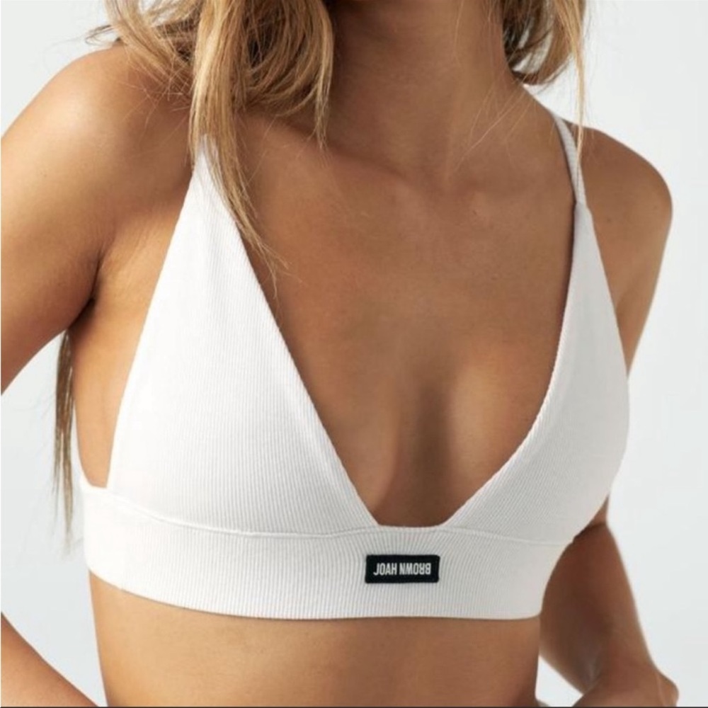 Joah Brown Triangle Bra in color Bone